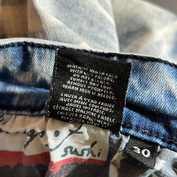 Rockstar Original Ultra Slim Jeans Mens 30 Blue Acid Wash Denim‎ Distressed Rock - Picture 10 of 13